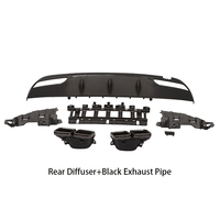 Style Diffuseur arrière Accessoires d'extérieur de voiture Pare-chocs arrière Splitter Diffuseur lèvre avec échappement pour Classe C W205 C63 2015-2018