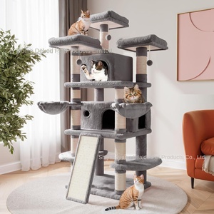 Yüksek Yoğunluklu Levhadan Basit Tasarımlı İç Mekan Tırmanma Kulesi Kedi Ağacı Tırmalama Platformu Lüks Kedi Ağacı - Product Image 4