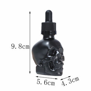 1oz cam damlalık şişe 30ml küçük temizle/buzlu siyah kafatası sakal yağı için cam damlalık şişe - Product Image 4