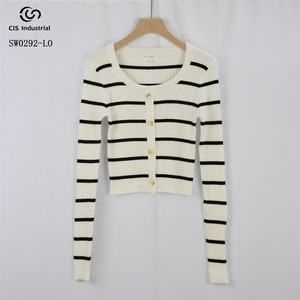 Maglione da <span class=keywords><strong>Donna</strong></span> Personalizzato a Collo Alto con Maniche Lunghe a Coste, Anti-Pilling, a Righe, Casual Autunnale - Produttore - Product Image 2