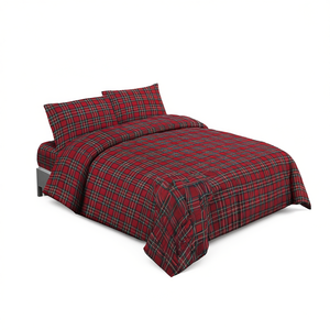 Juego de Funda de Edredón 100% Algodón Diseño Kilt Italiano Cama Individual 155x200cm - Product Image 3