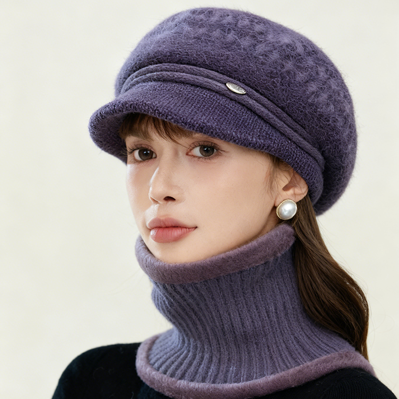 Warm Knitted Grandma Hat - Soft Brim Beanie for Elderly