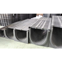 Composite Drainge Channel Water Fossé en résine en forme de U HDPE pour parc et centre commercial de petite taille