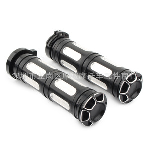 Poignées de guidon de moto Moshark 15x9x5 usinées CNC en chrome noir pour modèles Harley - Product Image 3