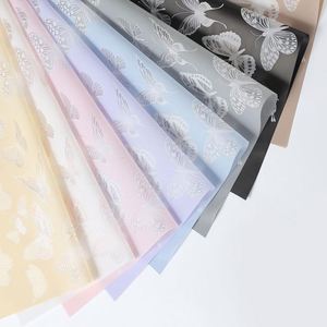 Nouveau papier d'emballage pour fleurs, film de papier gelée imprimé papillons dansants, imperméable, 56*56,5 cm, pour fleuriste - Product Image 3