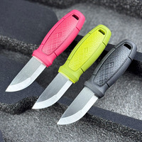 Outdoor-Taktikmesser mit hoher Härte, tragbares Selbstverteidigungsmesser, kleines gerades Feldmesser, Camping-Multifunktionsmesser mit glatter Klinge aus 5Cr-Stahl