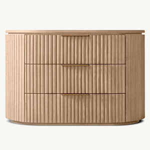 Rhoohill ตู้ไม้โอ๊ค<span class=keywords><strong>3</strong></span>ลิ้นชักปิดข้างเตียงไม้จริงสำหรับโรงแรมปรับแต่งได้แบบทันสมัย - Product Image 2