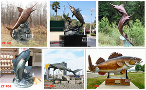 Statua Fontana d'Acqua a Forma di Pesce in Bronzo per Decorazione <span class=keywords><strong>Giardino</strong></span> Esterno - Product Image 4