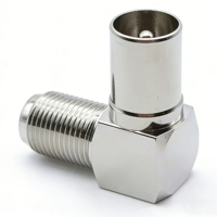 Adaptador de Conector Coaxial RF en Ángulo, PAL Macho a F Hembra y F Hembra a TV Macho, para RG6/RG59