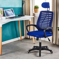 Chaise de bureau ergonomique pivotante en maille abordable avec appui-tête, accoudoirs réglables en hauteur, dossier haut, pour le bureau à domicile