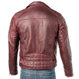 Veste en cuir véritable pour homme, design personnalisé en gros, cuir de vache original / Vestes en cuir véritable marron chaud pour homme - Product Image 3