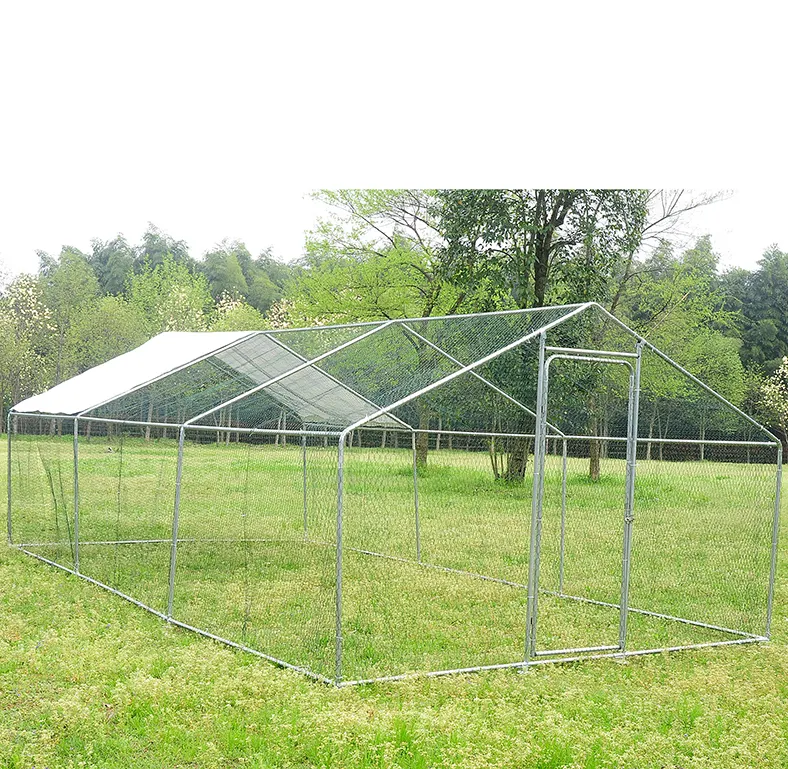 Usa In Voorraad 6X3X2M Outdoor Breed Gegalvaniseerd Metalen Kippenhok Groot Stalen Kippenhok Voor Kippen