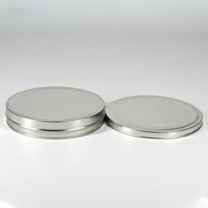Wholesale Custom Empty Candy Cookie Food Storage Packaging Can Jar Container With Lid Silver Metal Round Tin Box