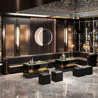 Hookah Lounge Möbel L-Form Whiskey Shisha Bar Couches Sofa Theke Kunstleder Bar Club Lounge Massivholz Disco Sofa