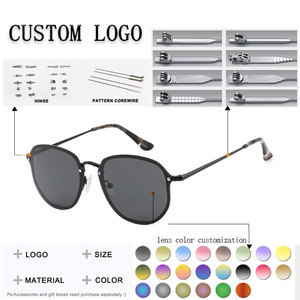 Gafas de sol polarizadas con montura metálica, lentes degradadas, UV400, forma redonda, para mujer, uso al aire libre - Product Image 2