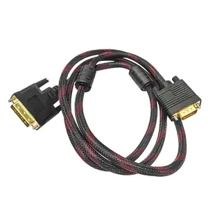 Cable DVI 24D + 1 a VGA de 1,5 M, a macho adaptador macho, Cable de vídeo de doble enlace, compatible con CABLE VGA de 1080P a DVI