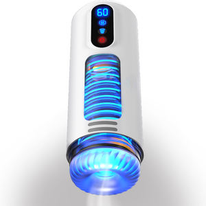 热卖智能数字显示男性推力手淫性玩具3语言语音加热吮吸手淫杯 - Product Image 5