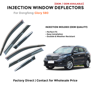 Injection <b>Window</b> Visors Rain Guards for Dongfeng Glory 580 | Side <b>Window</b> Deflectors Custom Fit Auto Accessories - Product Image 2