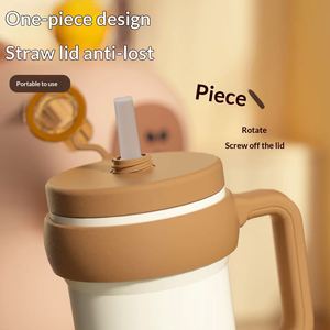 Tasse isotherme portable en acier inoxydable 316 de qualité alimentaire sans BPA avec infuseur, paille et poignée pour café, lait et bureau - Product Image 4