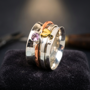 Amethyst Gemstone <b>Ring</b> 925 Sterling <b>Silver</b> Antique Solid <b>Silver</b> Natural Healing Stone Wedding Customizable for <b>Men</b> Women - Product Image 3