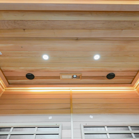 Luxe de haute qualité personnalisé en pruche Sauna à lumière rouge infrarouge lointain pour 4 personnes avec panneau de commande intelligent