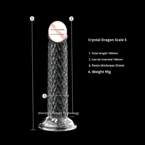 Transparante kristallen <span class=keywords><strong>dildo</strong></span> vrouwen vibrator realistische penisballen drakenschaal anaalplug zuignap super realistisch - Product Image 6