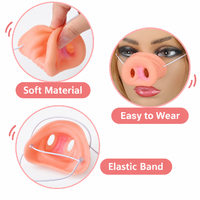 Halloween Schweinenasen-Maske Rosa Gummi-Schweineschnauze Tierkostüm-Zubehör mit Elastikband für Cosplay Maskerade Party Events