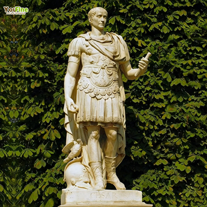 Statue <span class=keywords><strong>de</strong></span> Jules César en <span class=keywords><strong>marbre</strong></span> sculptée à la main, taille réelle - Product Image 1