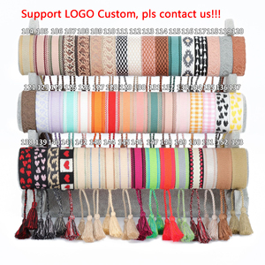 Vente en gros de bijoux chrétiens de style bohème pour bracelet Bracelets d'amitié faits à la main en coton réglable avec corde tissée - Product Image 5