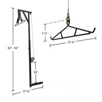 JH-Mech Kit de levage de cerfs monté sur camion à 360 degrés, noir, avec attelage de camion réglable en métal, revêtement en poudre noire