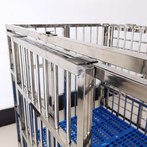 Ağır Hizmet Tipi Paslanmaz Çelik Çevre Dostu Kaynaklı Gümüş S/M/<span class=keywords><strong>L</strong></span>/XL Evcil Köpek Kafesleri İç ve Dış Mekan Köpek Kulübesi - Product Image 6