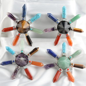 4 Inch 7 Chakra Stone Pyramid Trang Trí Nội Thất, Chữa Bệnh Kim Tự Tháp Điểm Con Lắc Trung Gian Quà Tặng Năng Lượng - Product Image 1