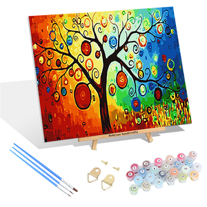 ภาพเขียนสีน้ำมันแบบนามธรรมรูปต้นไม้แห่งความโชคดีสีสันสดใสขนาด40*50ซม. ภาพวาดตกแต่งบ้านยังคงมีชีวิตอยู่ - Product Image 1