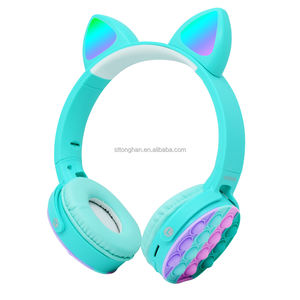 Tonghan-<span class=keywords><strong>auriculares</strong></span> inalámbricos para niños y niñas, cascos populares con orejas de gato rosa - Product Image 2