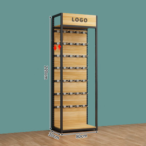 Modern Retail <strong>Display</strong> Shop Shelves Iron Metal Wooden <strong>Rack</strong> Stand With Logo For Supermarket Convenience Grocery <strong>Display</strong> - Product Image 4