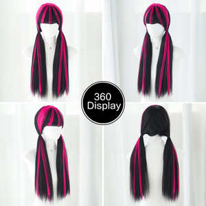 Disfraz Pigtail Trenzas Cosplay Peluca Halloween Drag Queen <span class=keywords><strong>para</strong></span> Suicide Squad Peluca de pelo sintético - Product Image 6