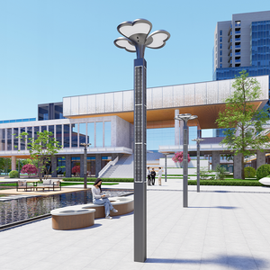 New Design 4m Ornamental Used Parking Lot Outdoor <strong>Vintage</strong> Lamp Post <strong>Light</strong> Aluminum Pole - Product Image 4