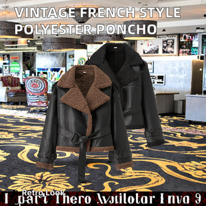 Poncho de Poliéster Vintage de Moda Francesa para Mujer de Otoño - Product Image 2