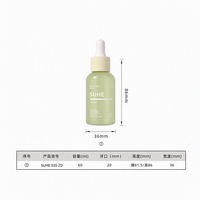 Flacon compte-gouttes cylindrique en PET givré de luxe personnalisé, 60 ml, rechargeable, pour sérum de soin de la peau et huile essentielle