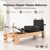 Máquina de Pilates Reformer de Madera de Arce, Cama de Ejercicio para Fortalecimiento del Core, Equipo Comercial de Pilates
