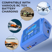 Chargeur-déchargeur de batterie RC double alimentation AC HTRC B6AC 80W pour batteries LiPo, Li-ion, NiMH, Ni-Cd