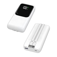 Batteries externes portables numériques à charge rapide 22,5 W 10000 mAh 20000 mAh avec câbles intégrés