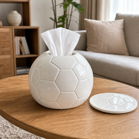 Porte-savon décoratif en céramique style football avec drain, plateau à savon pour comptoir, conception personnalisée acceptable, vente en gros
