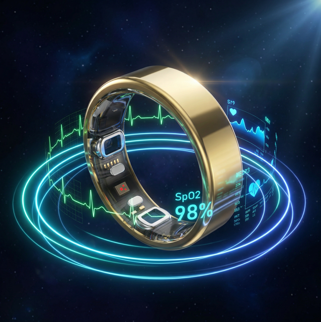 Titanium ECG+EDA Wellness Ring | 5ATM Waterproof | Clinical-Grade Stress & Bio-metric Health Monitor