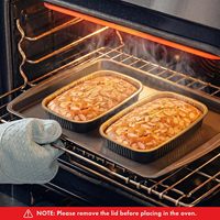 Barquette alimentaire rectangulaire en aluminium moulé en pulpe, jetable, résistante au four, de qualité alimentaire, avec couvercle en PET pour l'emballage alimentaire