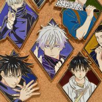 Épinglette en alliage émaillé de personnage d'anime Jujutsu, épinglette de collection de personnage d'anime, design rectangulaire, broche tendance pour vêtements, sacs