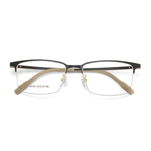 Lunettes de vue demi-cerclées rectangulaires en alliage Voss pour hommes 34723 55-18-146 avec embouts antidérapants en silicone et ajustement de lentilles Danyang - Product Image 1