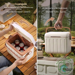 กล่องเก็บความเย็นแบบพกพาขนาดเล็ก OEM รุ่นทันสมัย สำหรับกิจกรรมกลางแจ้ง ปิคนิค บาร์บีคิว เก็บเครื่องดื่มและอาหาร รักษาความเย็นได้นาน ใช้ซ้ำได้ ผลิตจาก PP ความจุ 8.5 ลิตร - Product Image 6