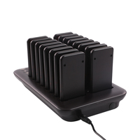 Sistema Inalámbrico de Llamada para Restaurantes, 16 Pagers Negros, Sistema de Llamada para Camareros para Cafeterías, Tiendas de Postres, Food Trucks y Puestos de Comida
