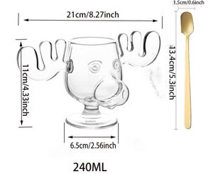 Vente en gros personnalisée de mugs Griswold Moose de 8 oz, inspirés de National Lampoon's Christmas Vacation, en verre rétro transparent comme du cristal, flûtes et gobelets - Product Image 6